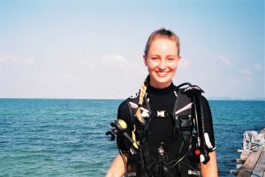 Our staff, Rose, in dive gear